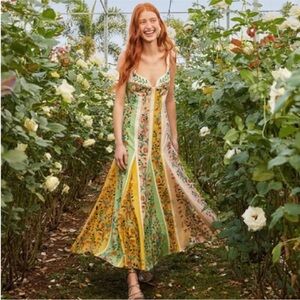 NWT Farm Rio Lensing Linen Multicolor Dress, Size L SOLD OUT